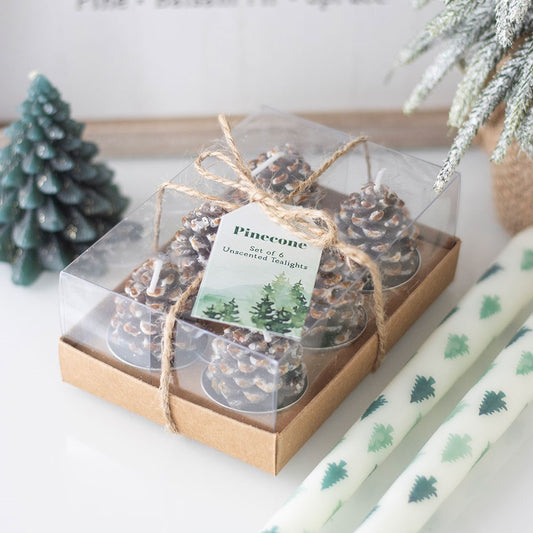 Set of Six Pinecone Tealights