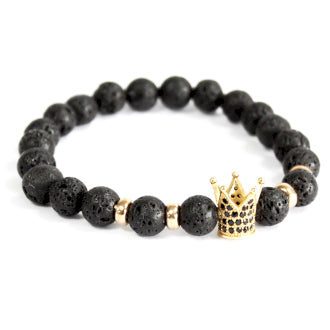 Lava Stone Crown Bracelet