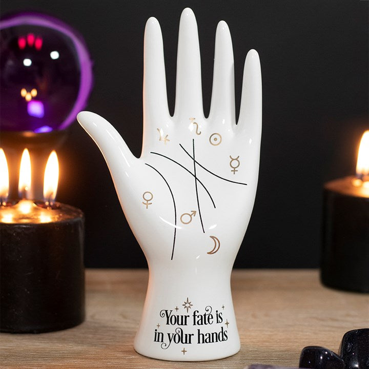 White Palmistry Hand Ornament